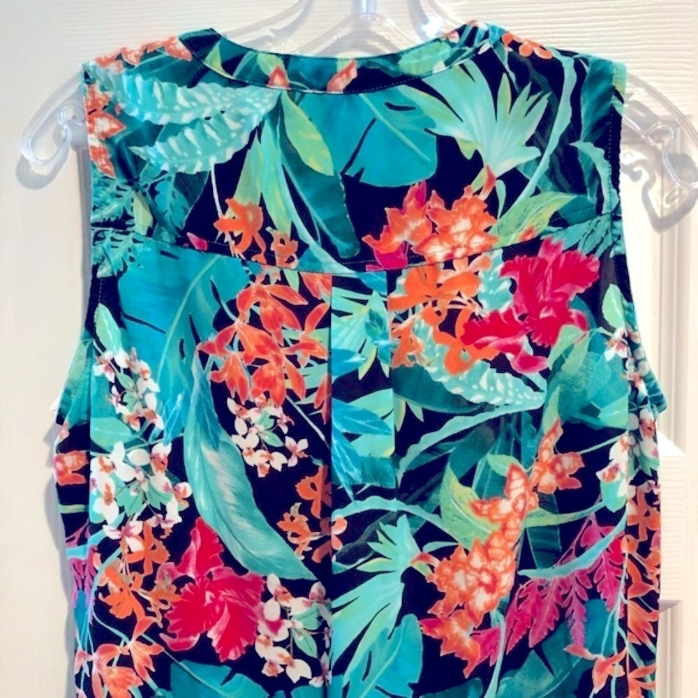 Adrianna Papell Print Sleeveless Top Blouse NWT S - Picture 6 of 7